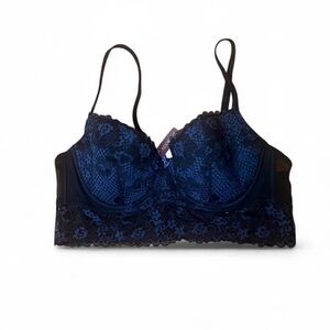2/$24 Adore Me Bra Sz Various Pacchi Black/Blue Lace Bralette Feminine Fairy
